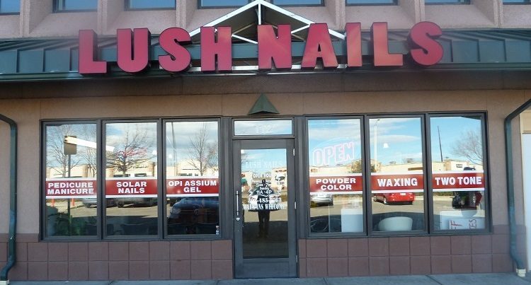 Lush Nails storefront at 1225 Ken Pratt Blvd in Longmont, Colorado